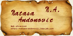 Nataša Andonović vizit kartica